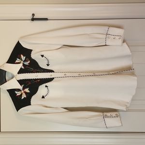 Vintage H Bar C Long Tail 16/35 Gaberdine Cream/Black